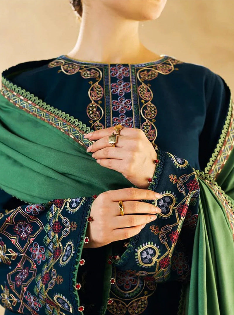 Zara Shahjahan Lawn 3Pc Embroidered With Lawn Embroidered Dupatta -1102