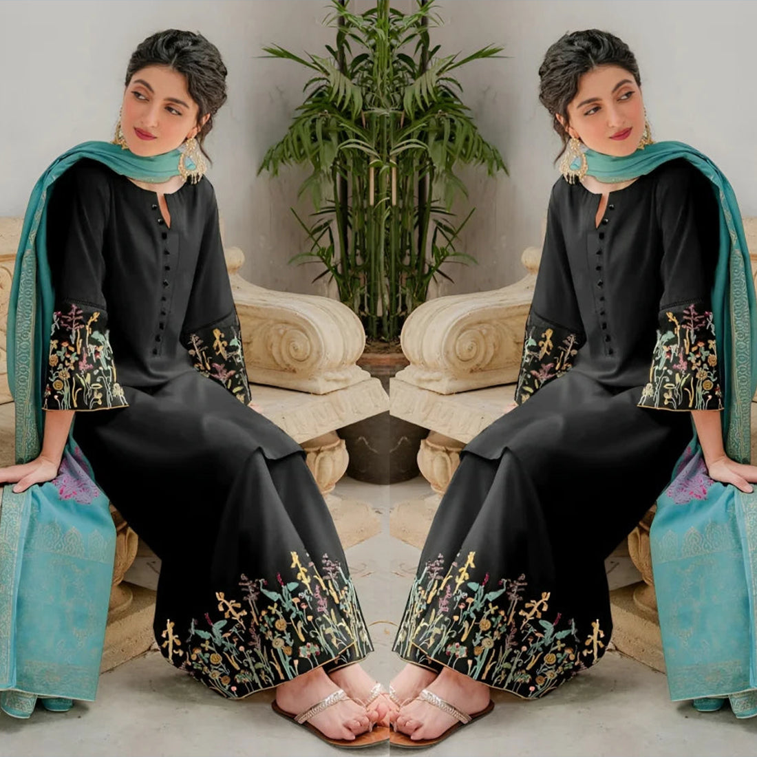 Kastroor Lawn 3Pc Embroidered-1200