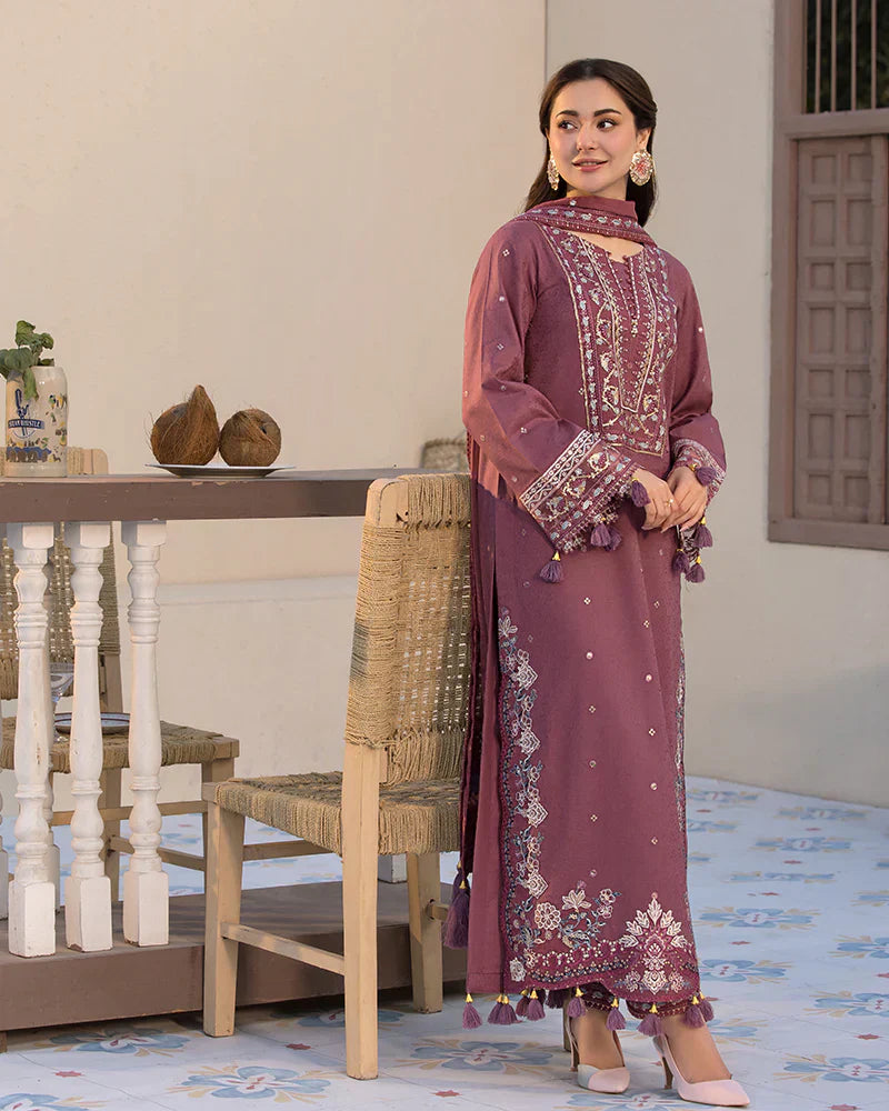 Lawn-3PC Embroidered Shirt with Chiffon Embroidered Dupatta- 1321