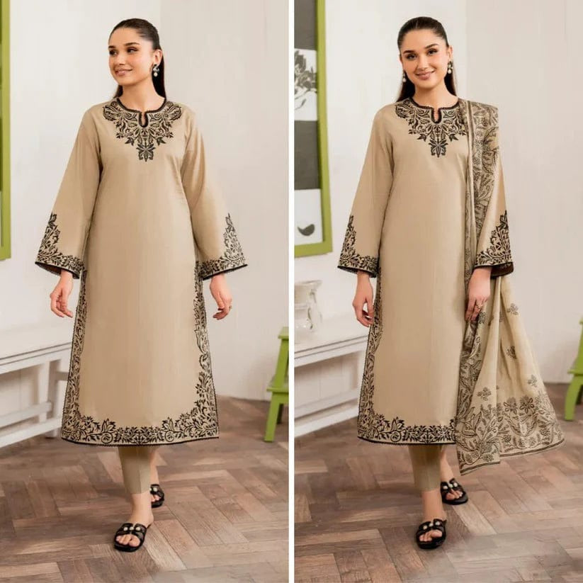 Graneut 3Pc Lawn Embroidered Shirt With Printed Dupatta-1150