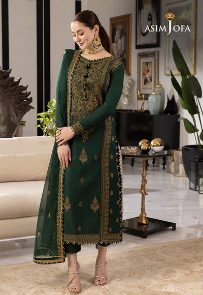 Asim Jofa Lawn 3Pc Embroidered With Chiffon Embroidered Dupatta-1034