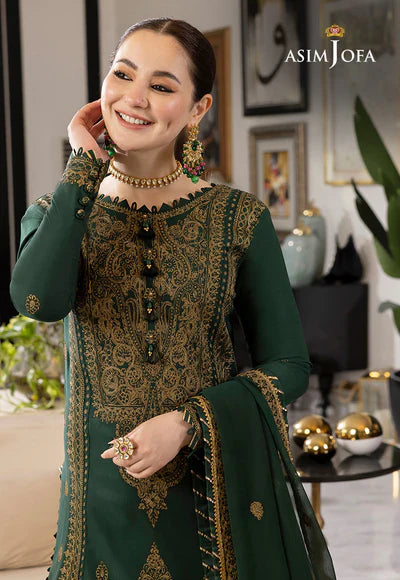 Asim Jofa Lawn 3Pc Embroidered With Chiffon Embroidered Dupatta-1034