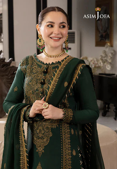 Asim Jofa Lawn 3Pc Embroidered With Chiffon Embroidered Dupatta-1034