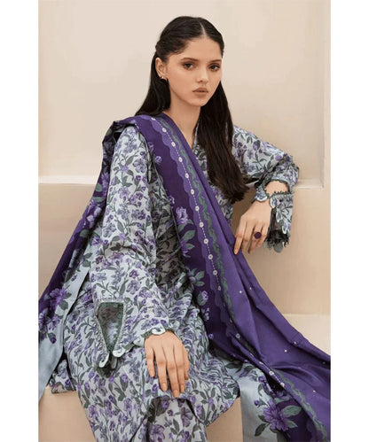 Baroque 3Pc Karandi Printed Shirt With Karandi Printed Duaptta And Trouser-807