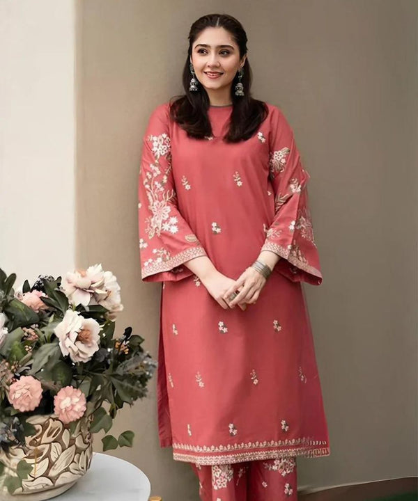 URGE 2PC DHANAK EMBROIDERED SHIRT AND TROUSER-661