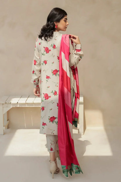 Baroque 3Pc Karandi Printed Shirt With Karandi Printed Duaptta And Trouser-805