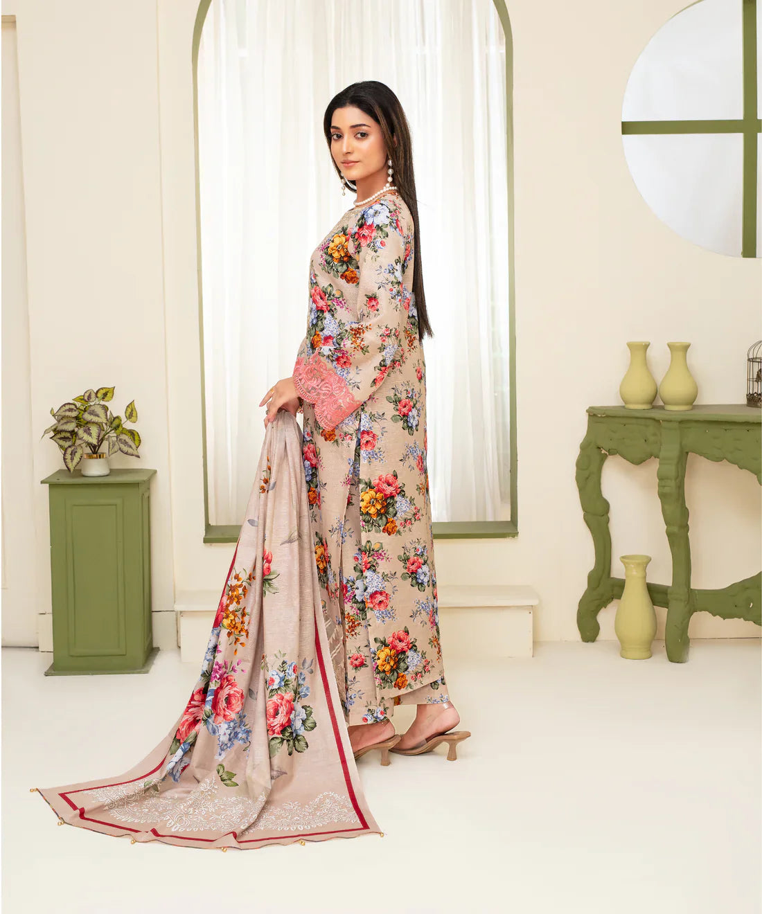 Creation Khaddar 3Pc With Khaddar Printed Shirt & Trouser-913