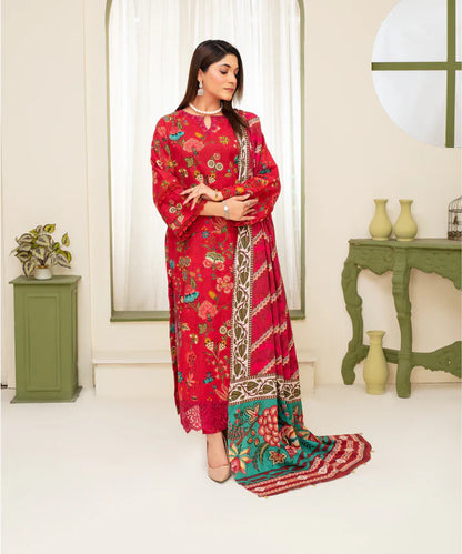 Creation Khaddar 3Pc With Khaddar Printed Shirt & Trouser-907