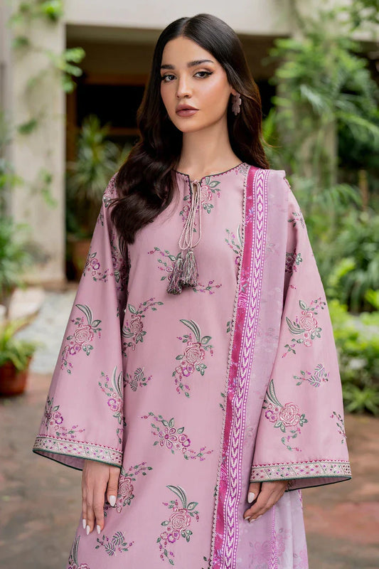 Jazmin 3Pc Dhanak Embroidered Shirt With Digital Printed Shawl-288