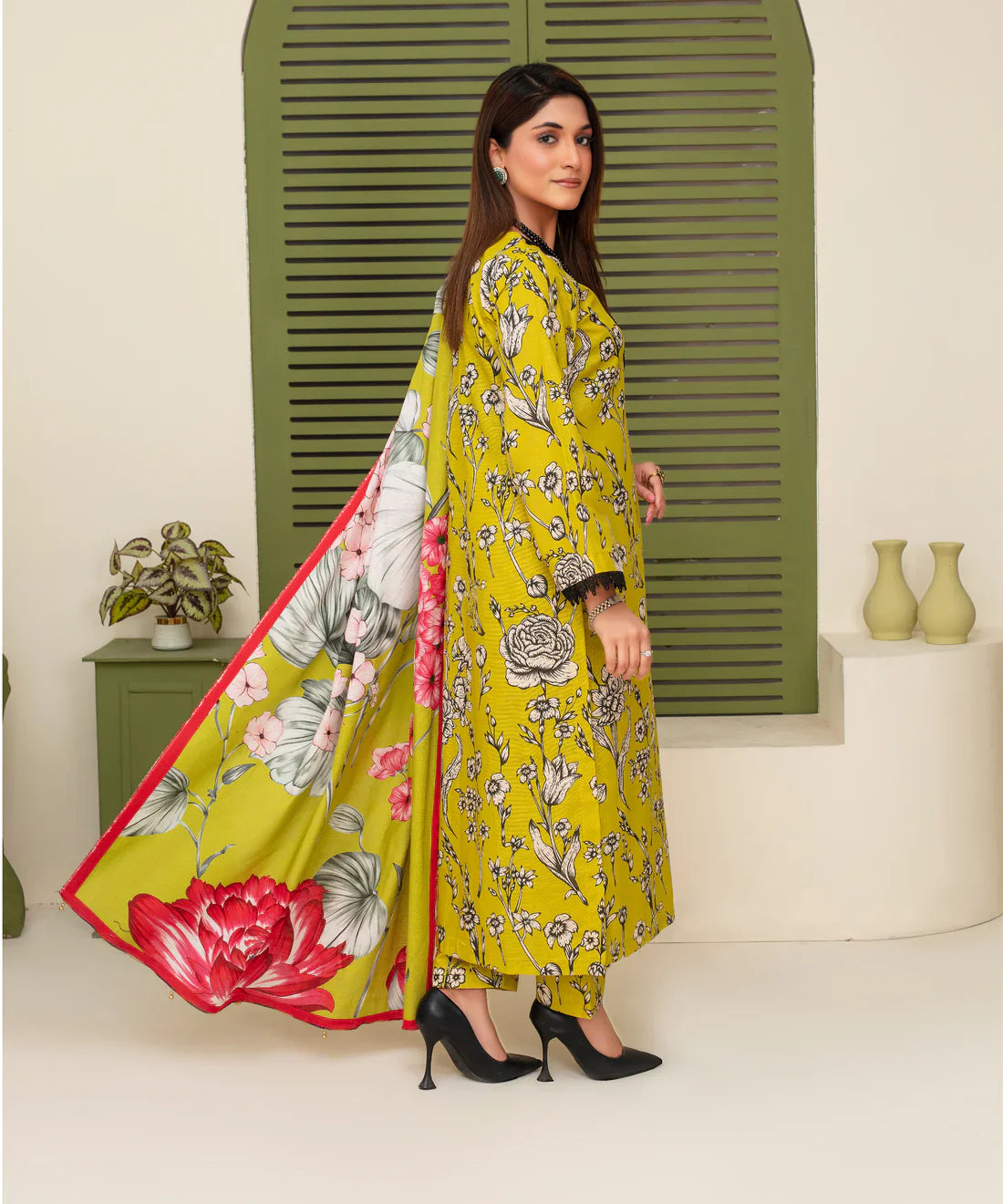 Creation Khaddar 3Pc With Khaddar Printed Shirt & Trouser-902