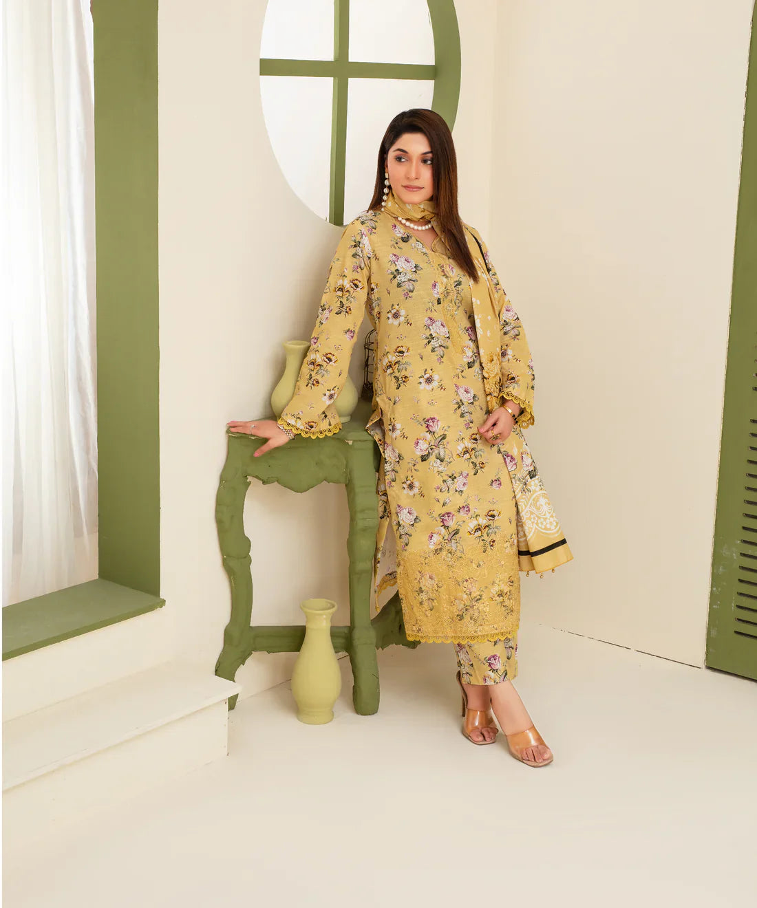 Creation Khaddar 3Pc With Khaddar Printed Shirt & Trouser-912