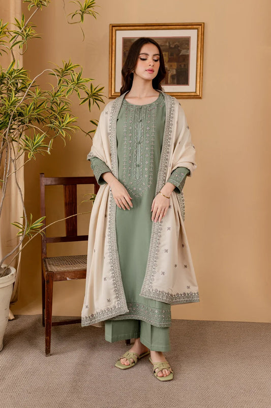 Batik 3Pc Lawn Embroidered With Lawn Embroidered Dupatta-1059