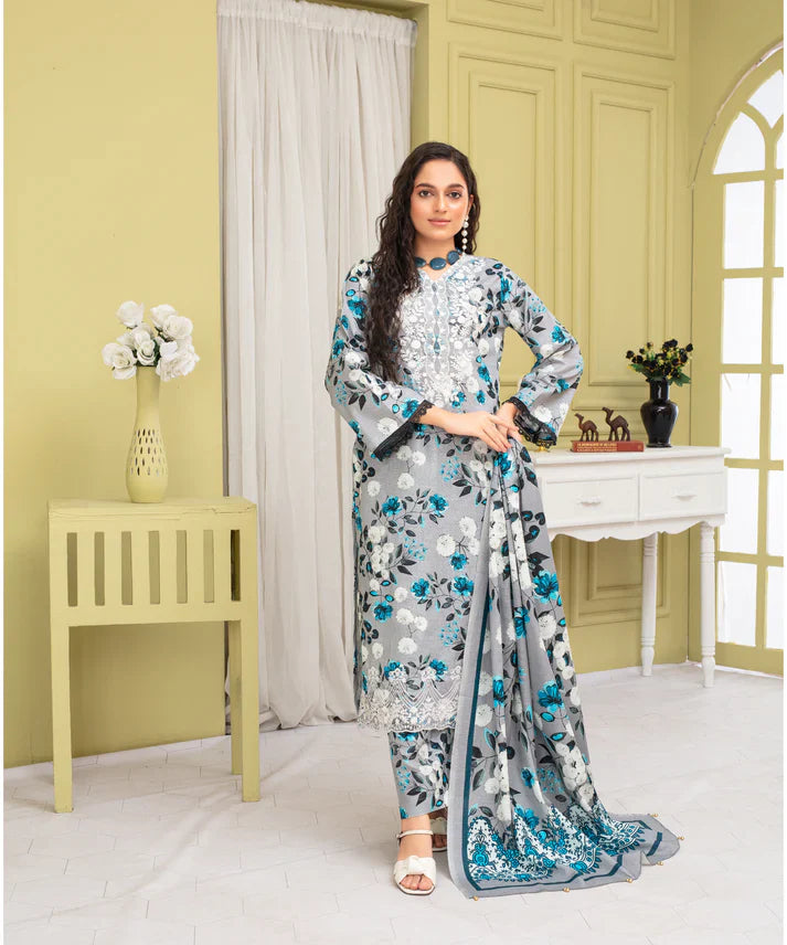 Creation Khaddar 3Pc With Khaddar Printed Shirt & Trouser-916