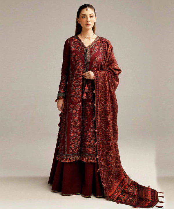 Hussain Rehar Dhanak 3PC Embroidered With Digital Printed Dupatta-172