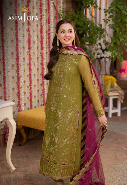 Asim Jofa Dhanak 3Pc Embroidered With Chiffon Embroidered Dupatta-134