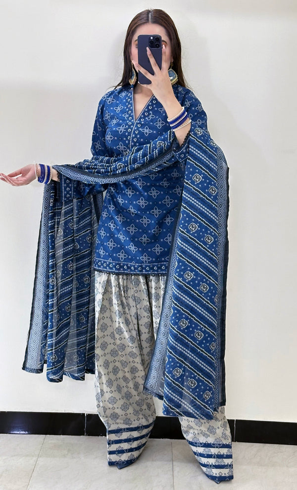 KHADDAR-3PC WITH KHADDAR PRINTED SHIRT & TROUSER-932