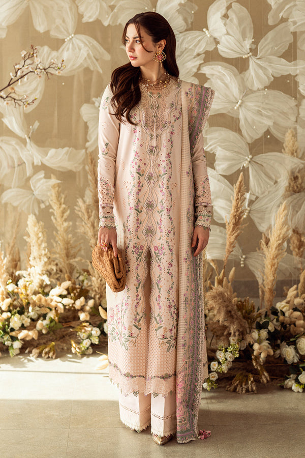 Lawn-3PC Embroidered Shirt with Organza Embroidered Dupatta-1379