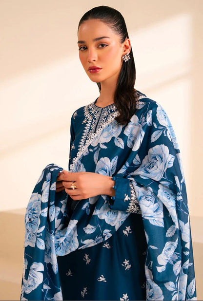 Aisling Dhanak 3Pc Embroidered with Digital Printed Shawl