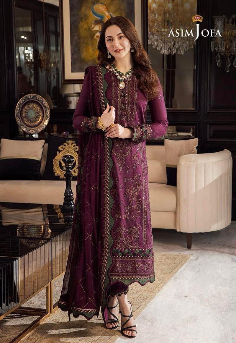 Asim Jofa Dhanak 3Pc Embroidered With Chiffon Embroidered Dupatta-673