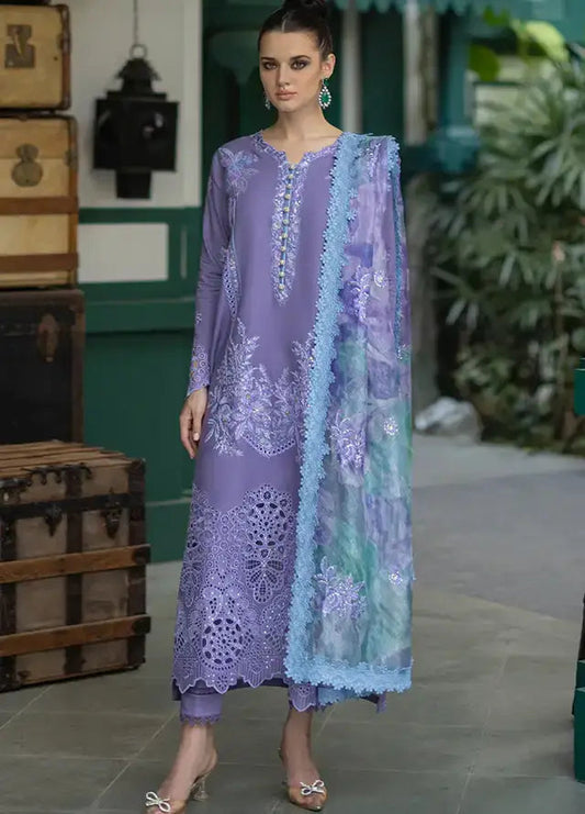Lawn-3PC Embroidered Shirt with Digital Printed Jacquard Dupatta - 1329