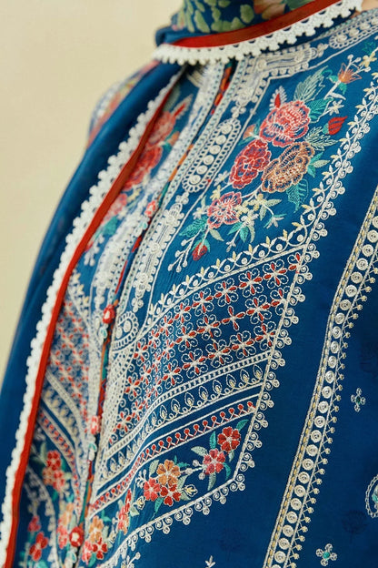 Zara Shahjahan 3Pc Lawn Embroidered Shirt With Digital Printed Dupatta-1055