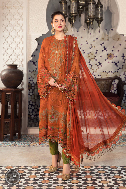 MARIA B Lawn-3PC Embroidered With Chiffon Embroidered Dupatta-1137