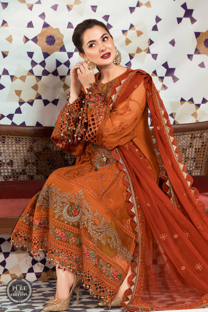 MARIA B Lawn-3PC Embroidered With Chiffon Embroidered Dupatta-1137