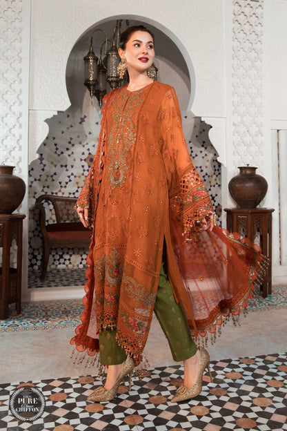 MARIA B Lawn-3PC Embroidered With Chiffon Embroidered Dupatta-1137
