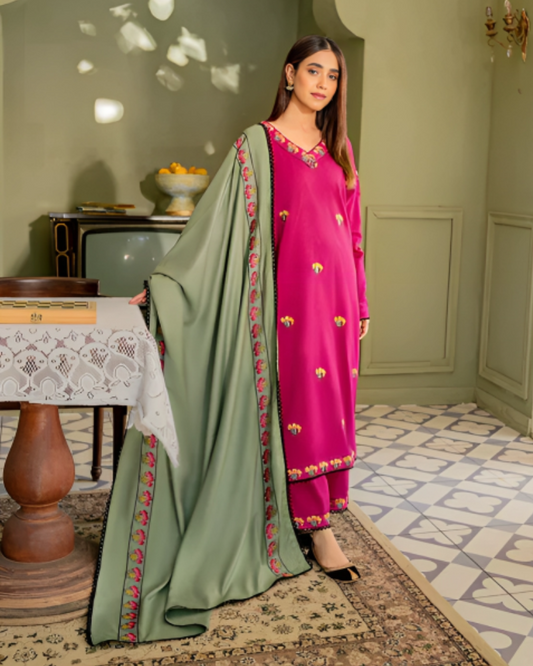 Dhanak 3Pc Embroidered-619