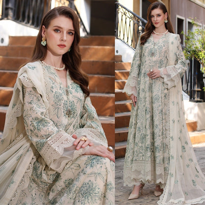 Bareeze Lawn 3Pc Embroidered With Chiffon Embroidered Dupatta-1103