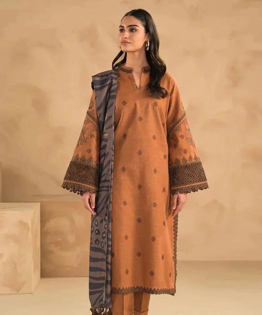 Charizma 3Pc Lawn Embroidered Suit With Printed Dupatta-1053