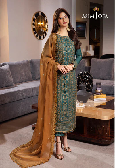 Asim Jofa Lawn 3Pc Embroidered With Chiffon Embroideredâ Dupatta-1063