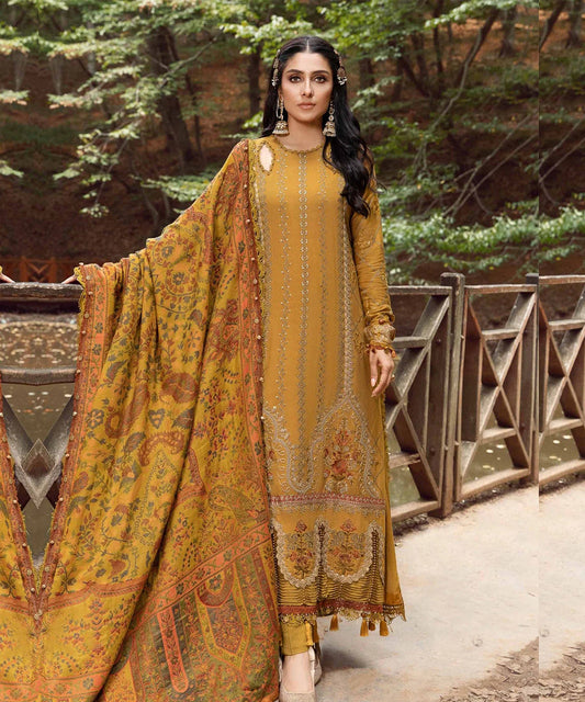 Maria B. Lawn 3Pc Embroidered With Digital Printed Dupatta-1015