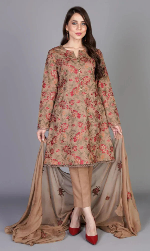 Bareeze Dhanak 3Pc Embroidered With Chiffon Embroidered Dupatta-106